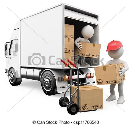 Unloading Delivery Truck Clip Art