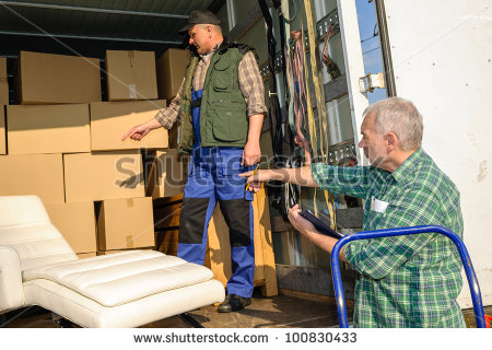 Unloading Moving Truck Cartoon