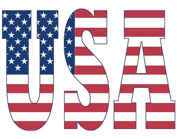USA Flag Bubble Letters