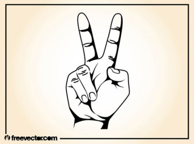 Vector Peace Sign Hand Sketch Images