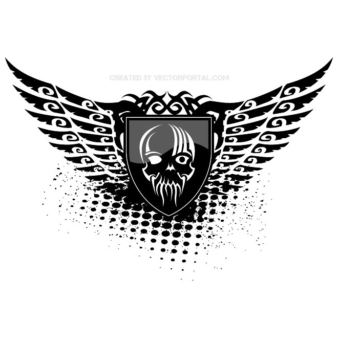 7 Grunge Wings Vector Images