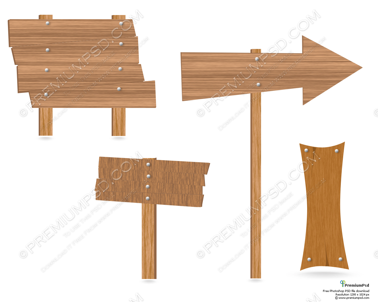 Vector Wooden Sign Posts Vector Wooden Sign Posts