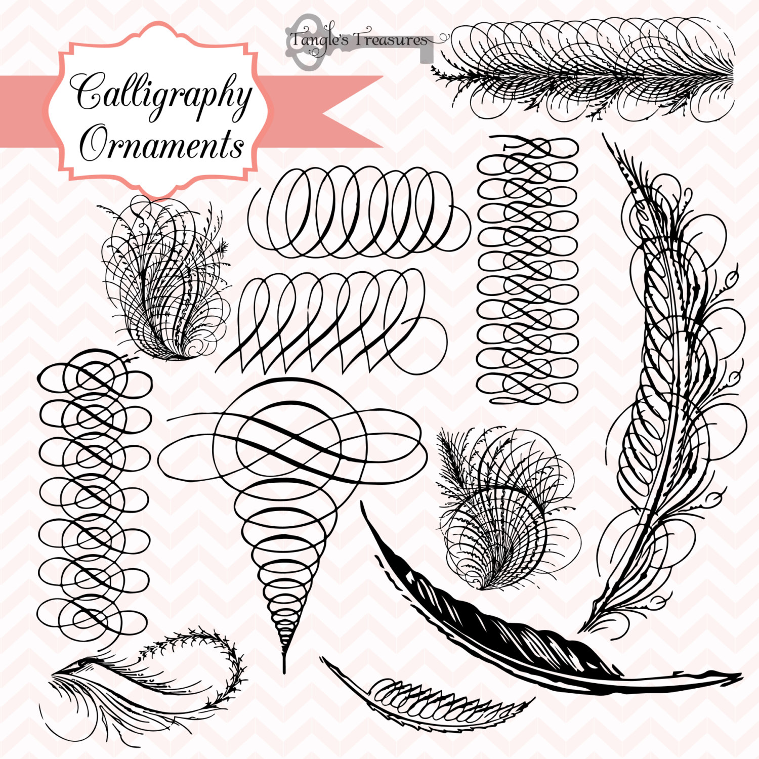 11 Vintage Calligraphic Ornaments Images