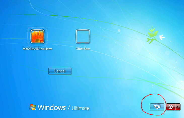 VPN Windows 7 Login Screen