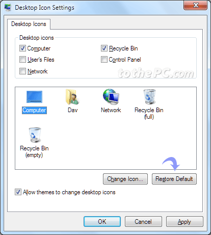 Windows 7 Desktop Icon Settings