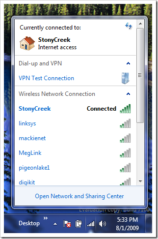 Windows 7 Network Connection Icon