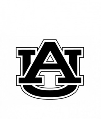 Auburn University Logo Black and White
