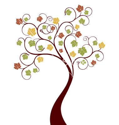 Autumn Tree Vector Graphic Background