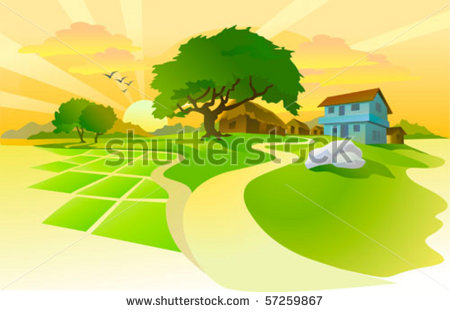 Beautiful Village Clip Art