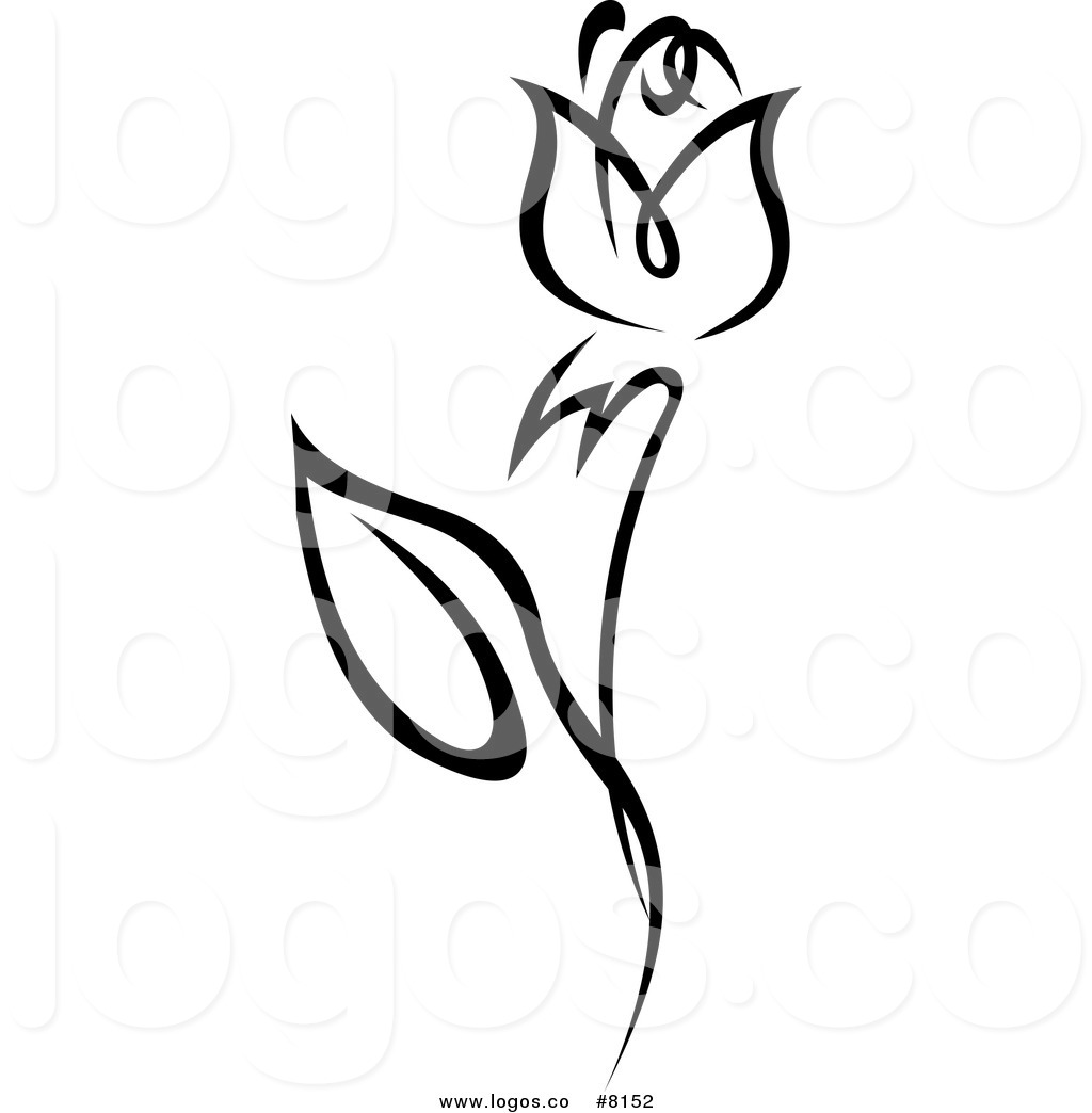 Black and White Rose Clip Art