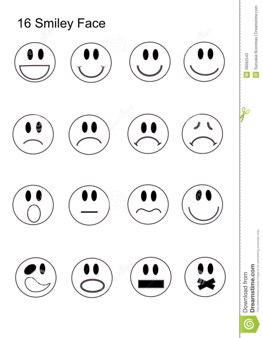 Black and White Smiley-Face Emotions