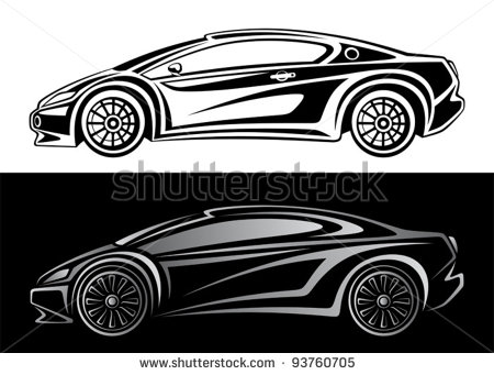 Black and White Sports Cars