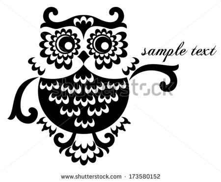 Black and White Vintage Owl Illustration