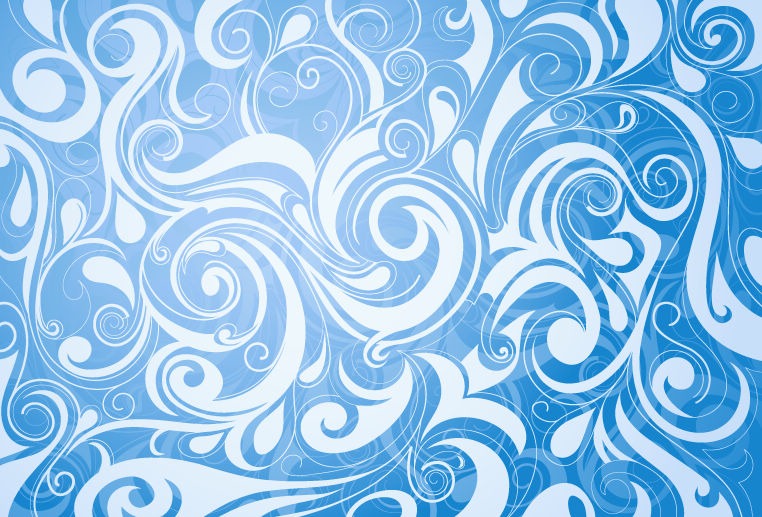 Blue Abstract Vector Floral Design