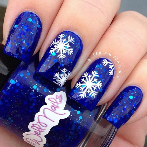 Blue Winter Nail Designs