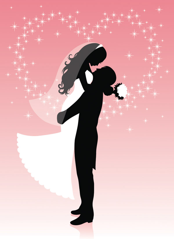 Bride and Groom Silhouette