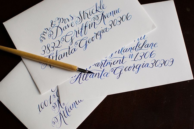 Calligraphy Font Wedding Invitation Envelopes