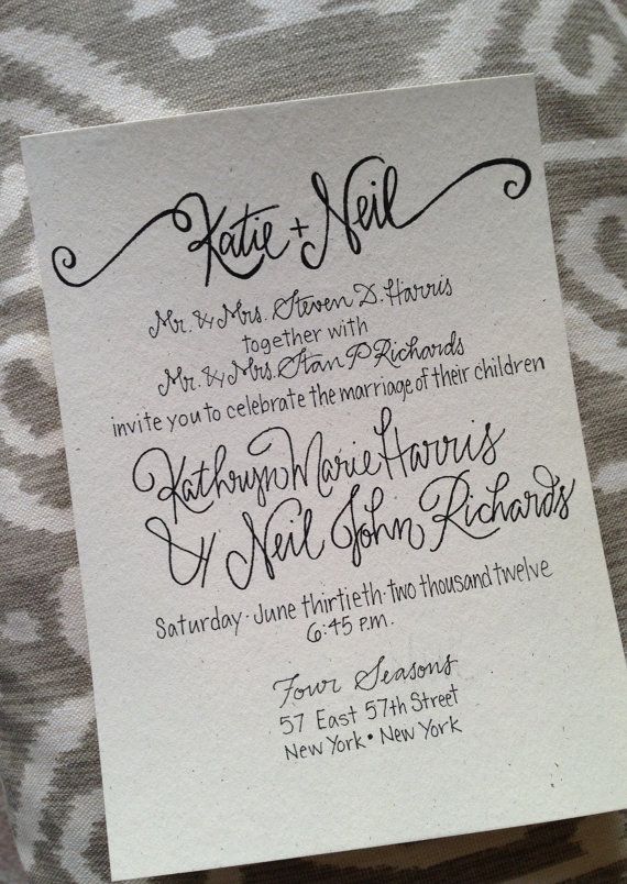 Calligraphy Wedding Invitations