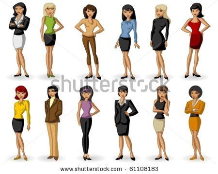 Cartoon Business Women Group
