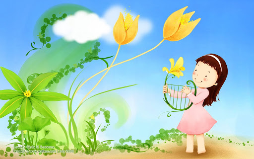 Cartoon Sweet Little Girl Illustration