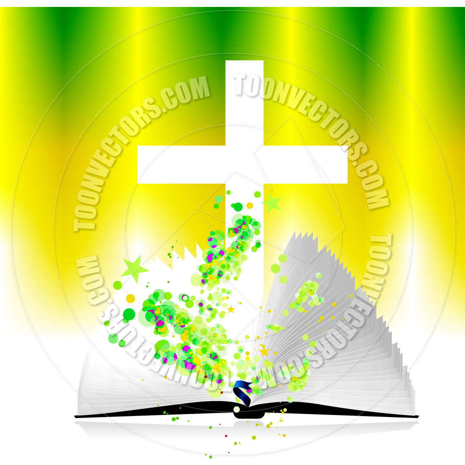 Christian Cross and Bible Clip Art