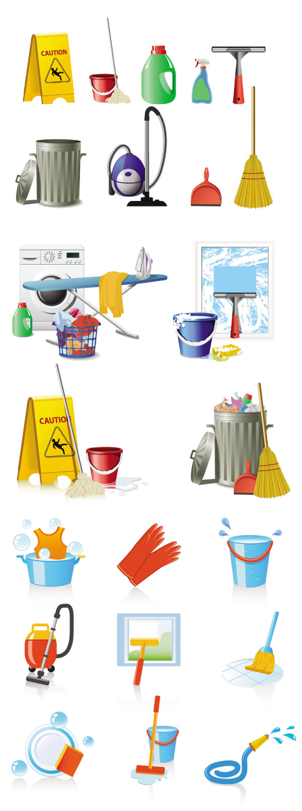 Cleaning Icons Free Vectors