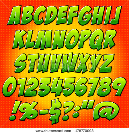 Comic Book Letter Alphabet Font