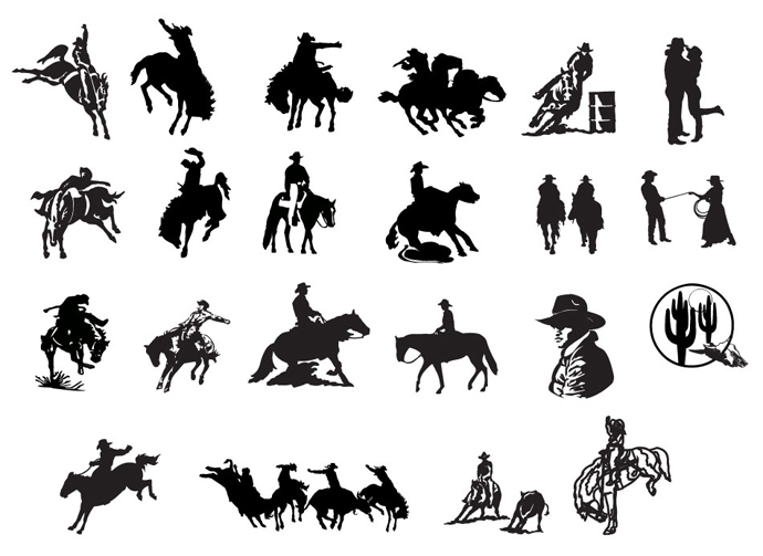 Country Western Silhouettes Cowboys Icon Country Western Silhouettes Cowboys Icon