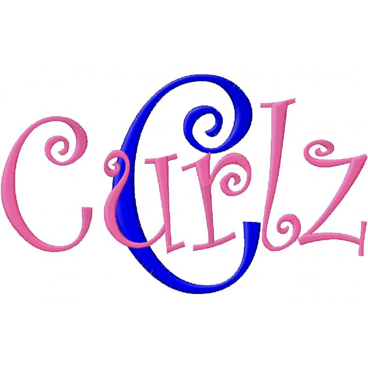 Curlz Embroidery Monogram Fonts