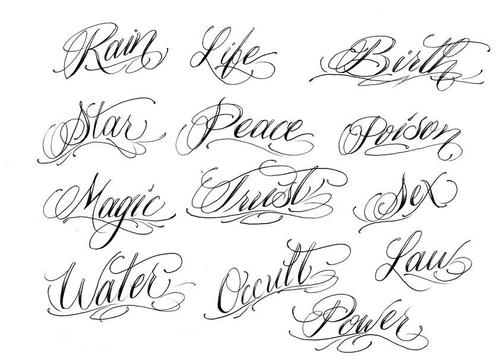 Cursive Tattoo Lettering Font Cursive Tattoo Lettering Font