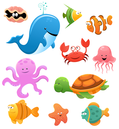 Cute Cartoon Sea Animals