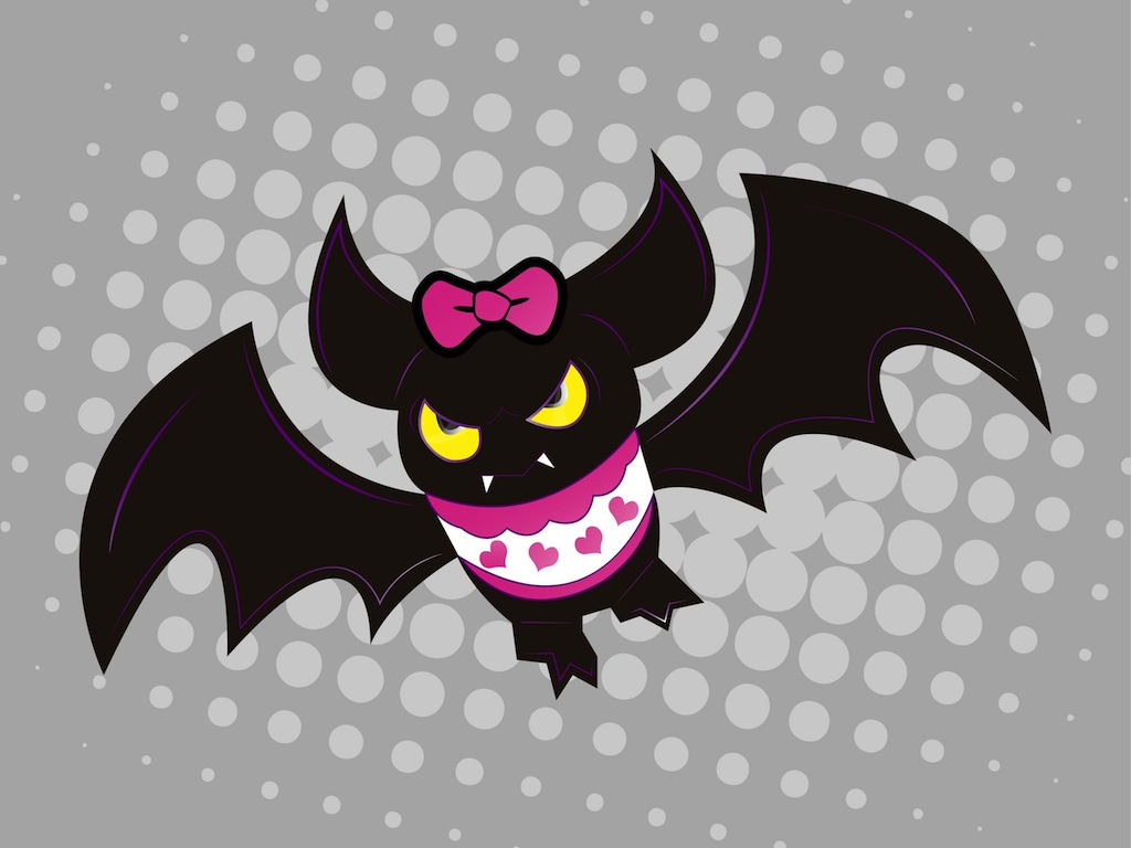 Cute Girly Cartoon Bats