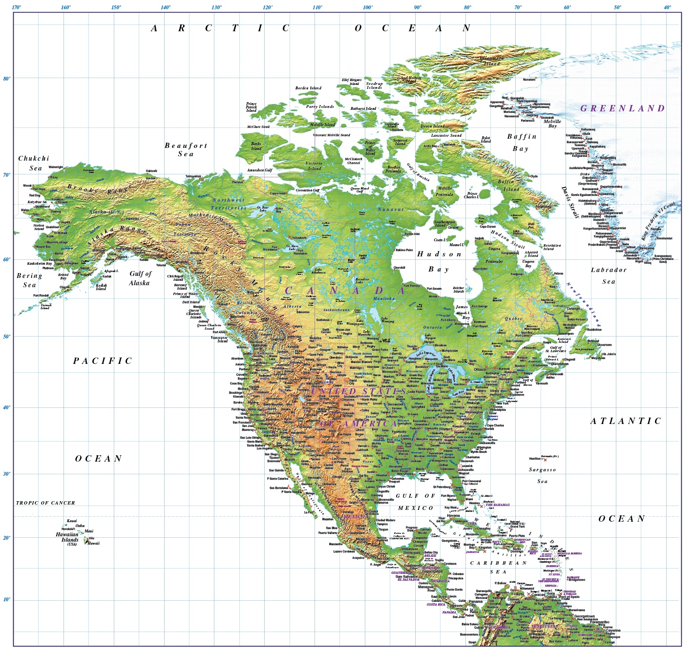 Digital North America Map