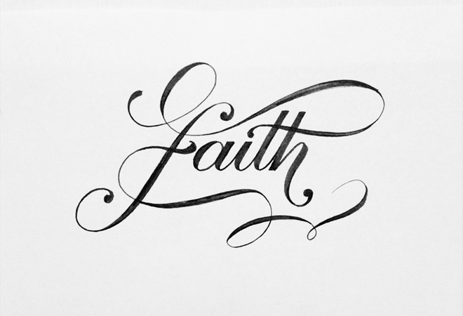 Faith Written in Cursive Writing