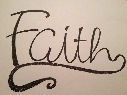 Faith Written in Cursive Writing