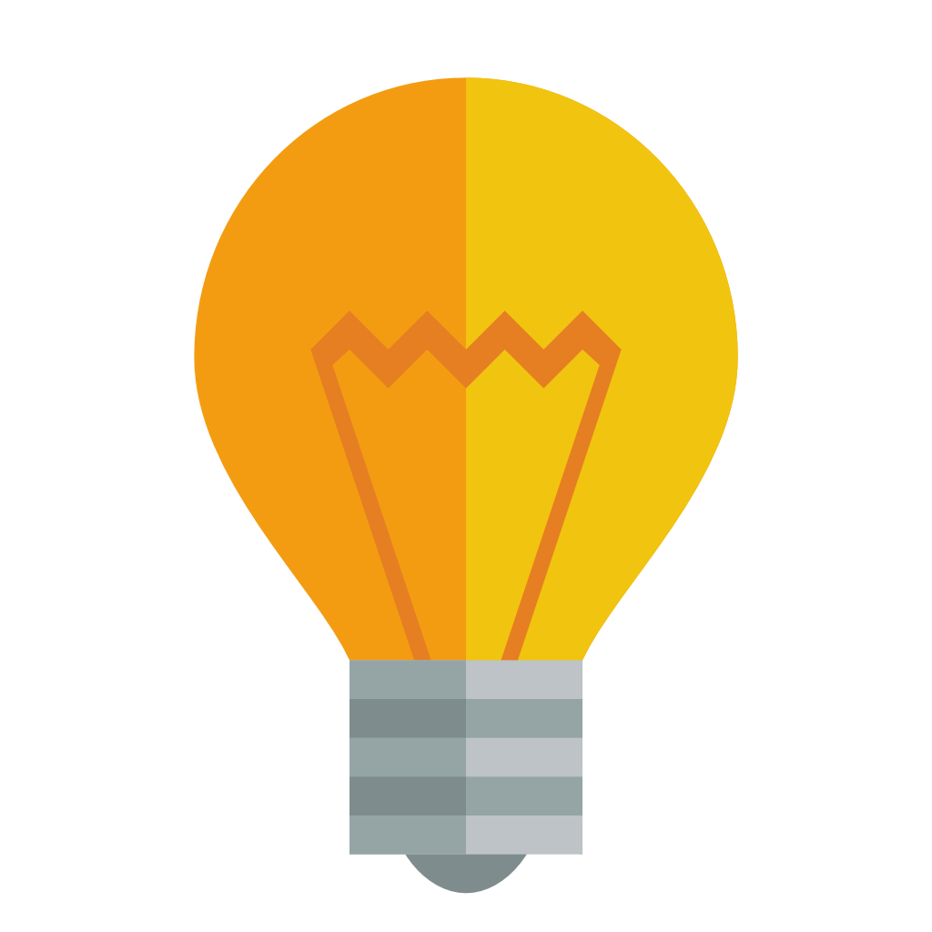 Flat Light Bulb Icon