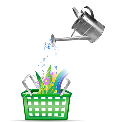 Flowers and Watering Can Clip Art