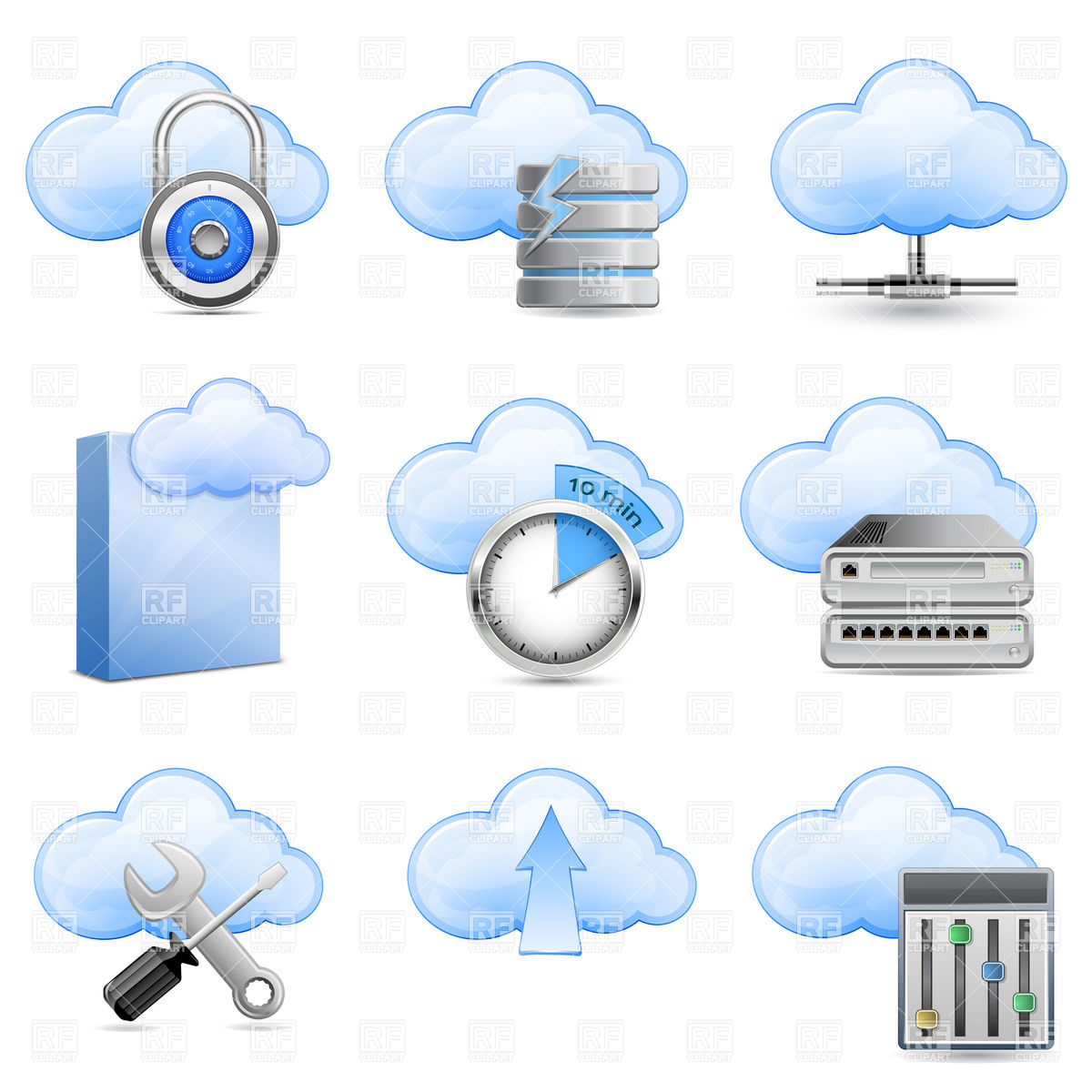 Free Cloud Server Icon Clip Art