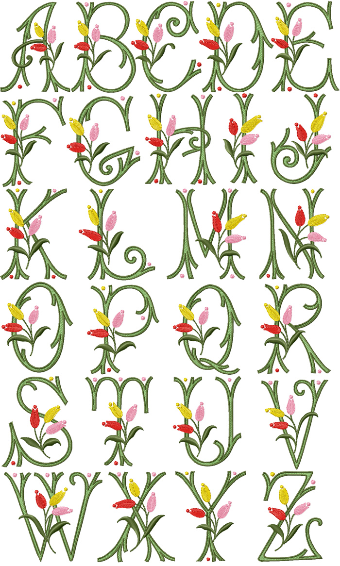 Free Machine Embroidery Alphabet Designs