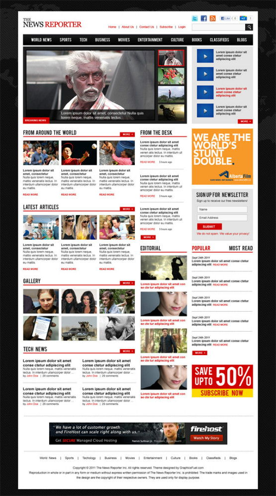 Free Magazine PSD Template