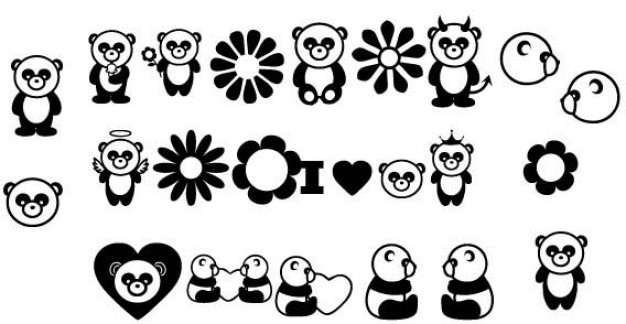 Free Vector Panda Bears