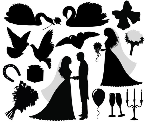 Free Wedding Silhouette Clip Art