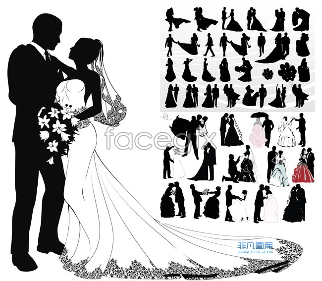 Free Wedding Silhouette Vector