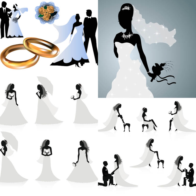 Free Wedding Silhouette Vector