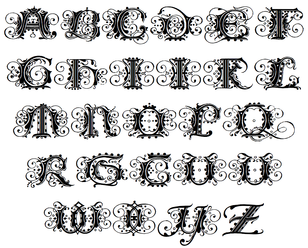 German Gothic Font Alphabet