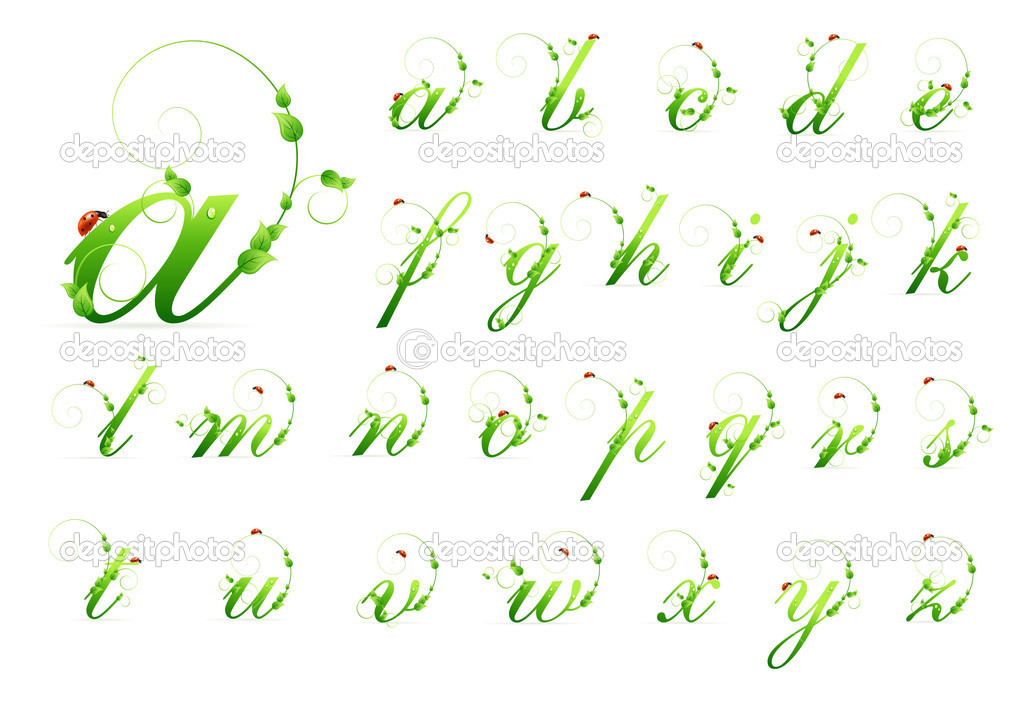 Green Alphabet Fonts
