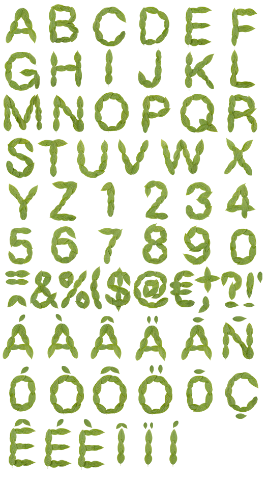 Green Leaf Letters Font