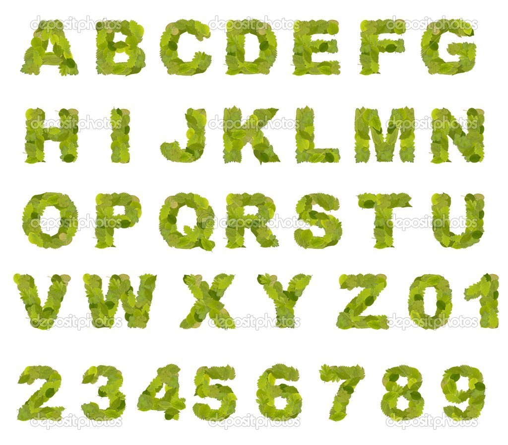 Green Leaf Letters Font