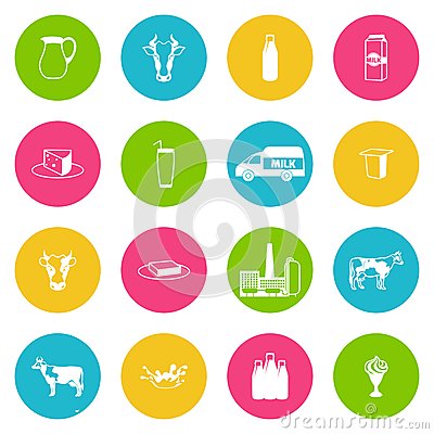 Icons Dairy Products Icons Dairy Products