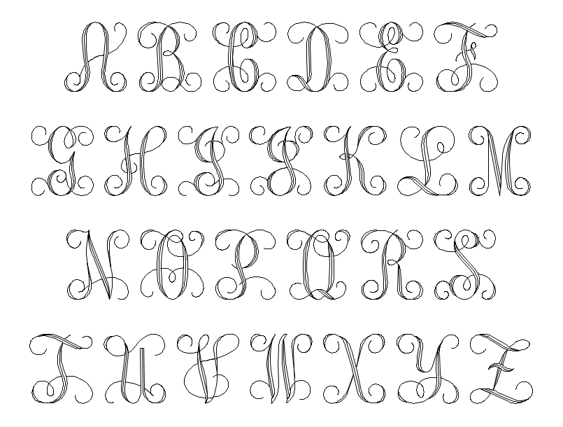 Interlocking Script Font